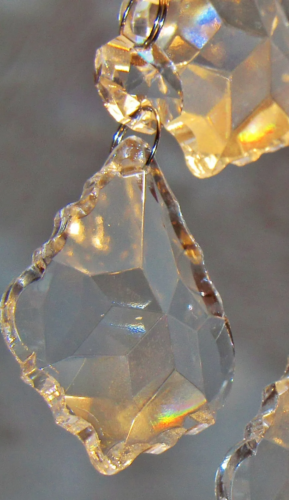 1 Clear Cut Glass Leaf 50 mm 2" Chandelier Crystals Drops Beads Droplets Prisms Pendalogues colourless