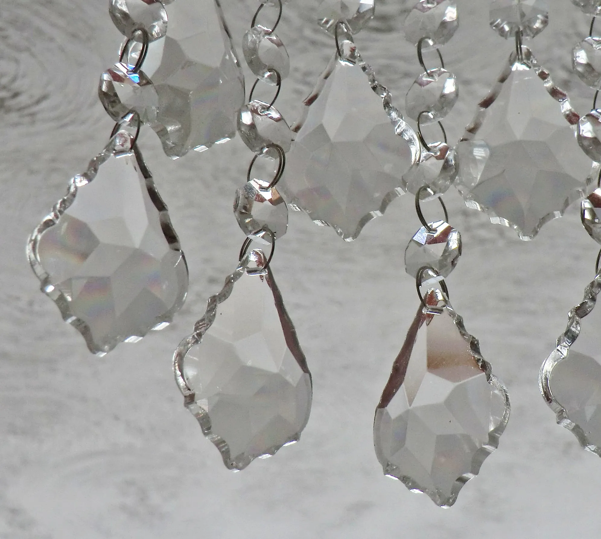 1 Clear Cut Glass Leaf 50 mm 2" Chandelier Crystals Drops Beads Droplets Prisms Pendalogues colourless