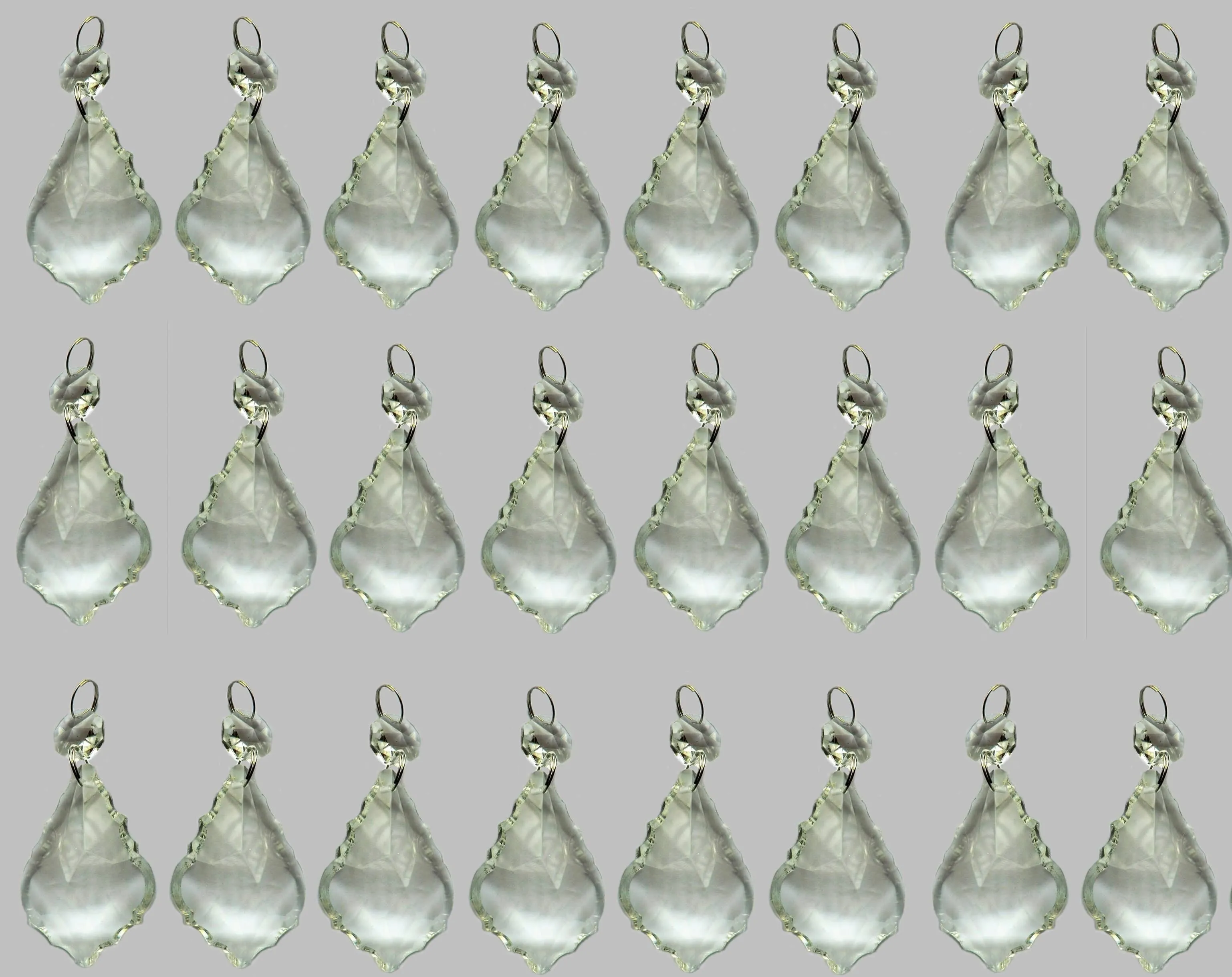 1 Clear Cut Glass Leaf 50 mm 2" Chandelier Crystals Drops Beads Droplets Prisms Pendalogues colourless