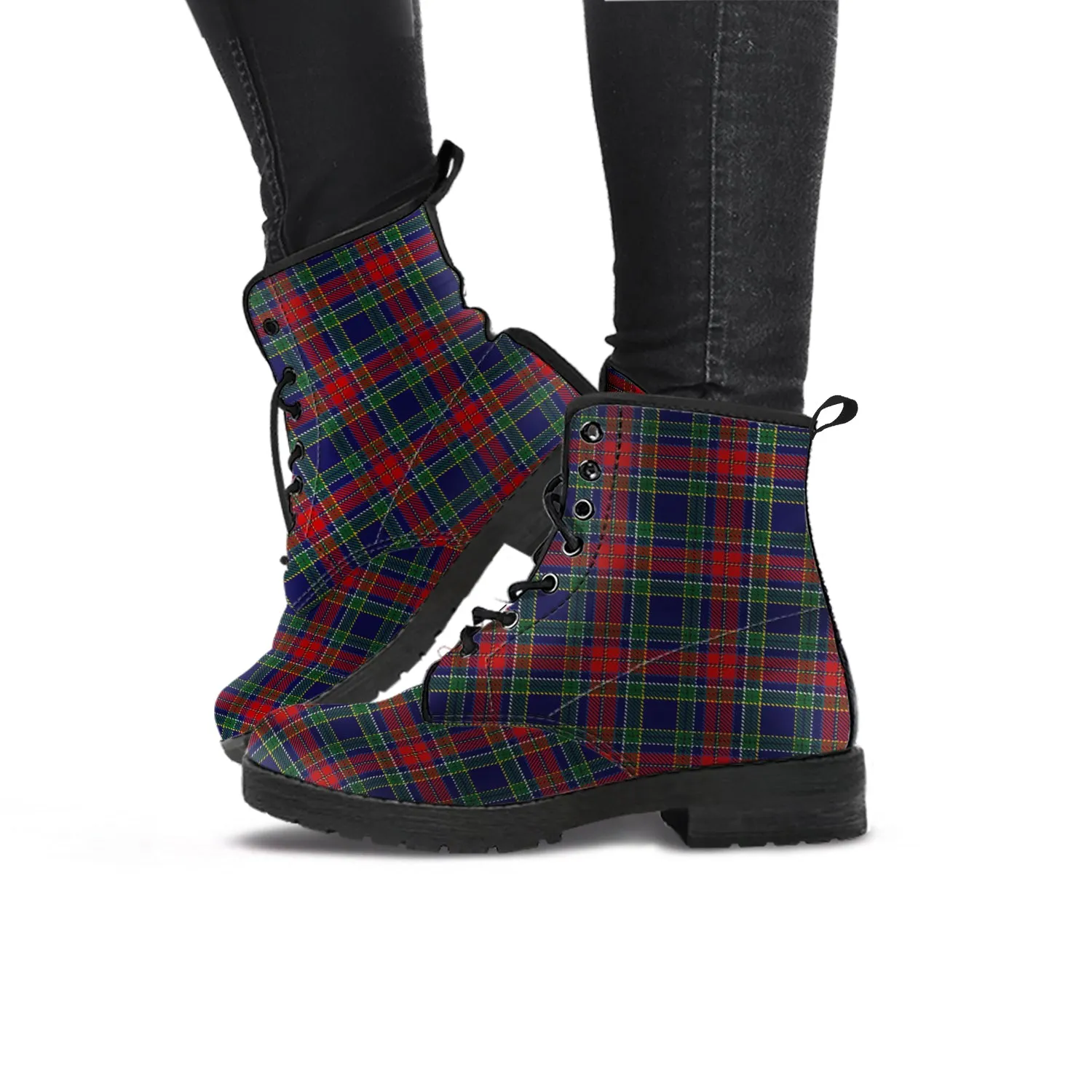 Allison Red Tartan Leather Boots