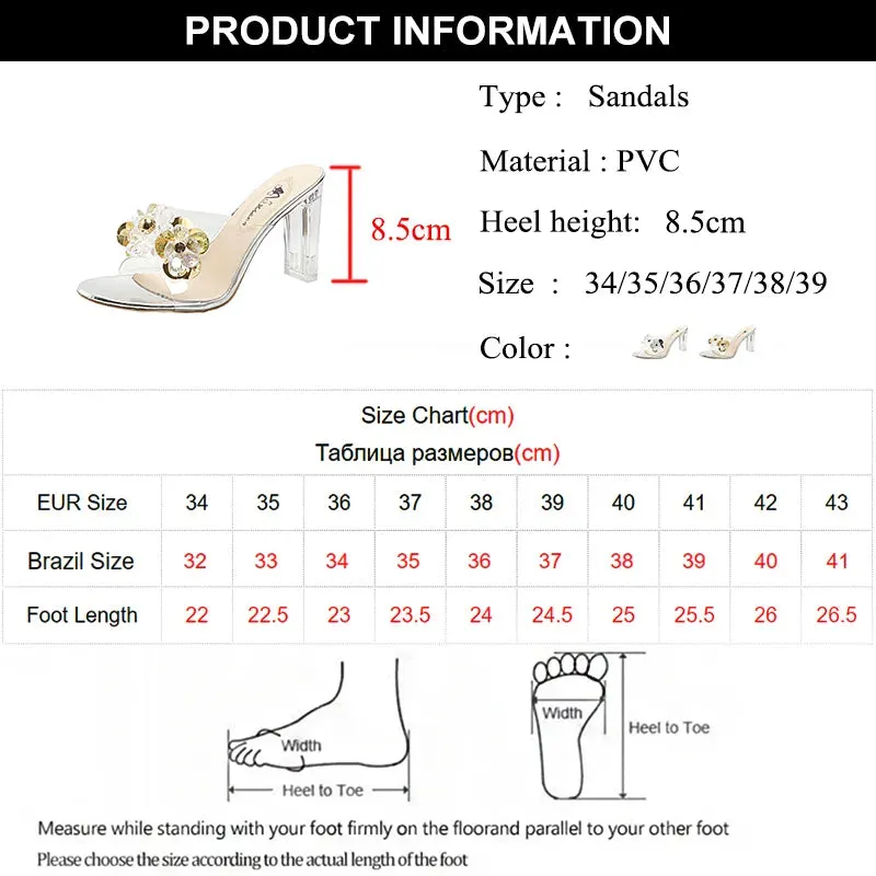 AMOZAE- - Rimocy Fashion Clear High Heels Sandals