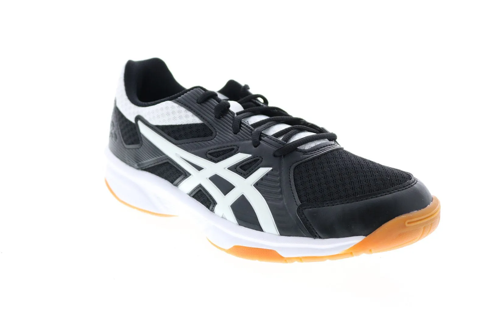 Asics Upcourt 3 1072A031-011 Mens Black Mesh Lace Up Athletic Volleyball Shoes