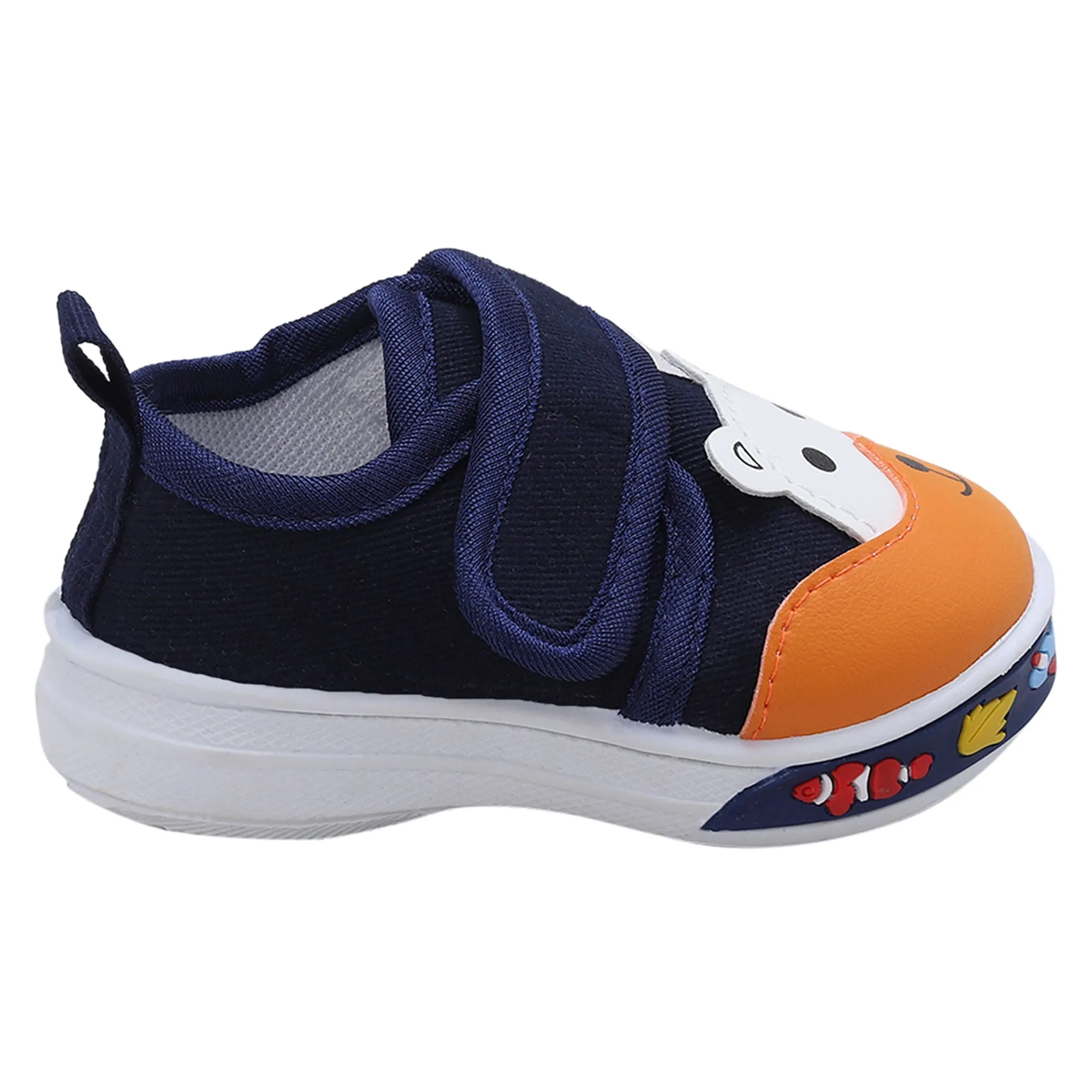 Baby Moo Blissful Bear Velcro Strap Anti-Skid Chu Chu Sound Sneakers - Navy Blue