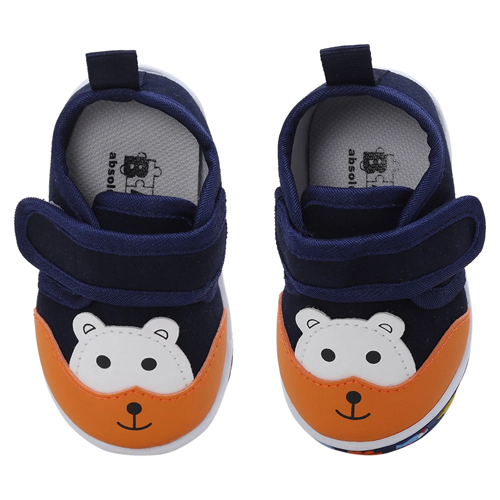 Baby Moo Blissful Bear Velcro Strap Anti-Skid Chu Chu Sound Sneakers - Navy Blue