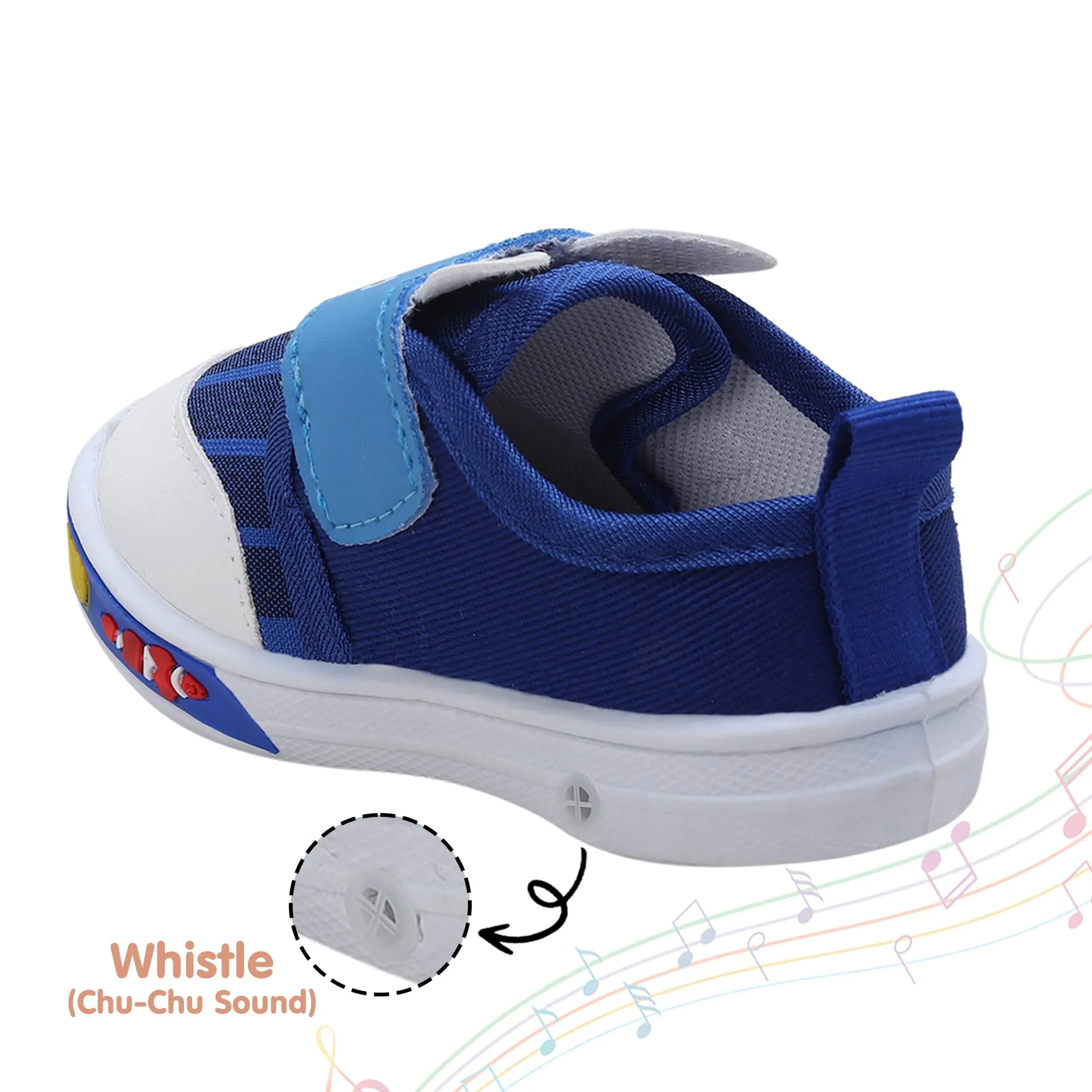 Baby Moo Ninja Rabbit Velcro Strap Anti-Skid Chu Chu Sound Sneakers - Blue