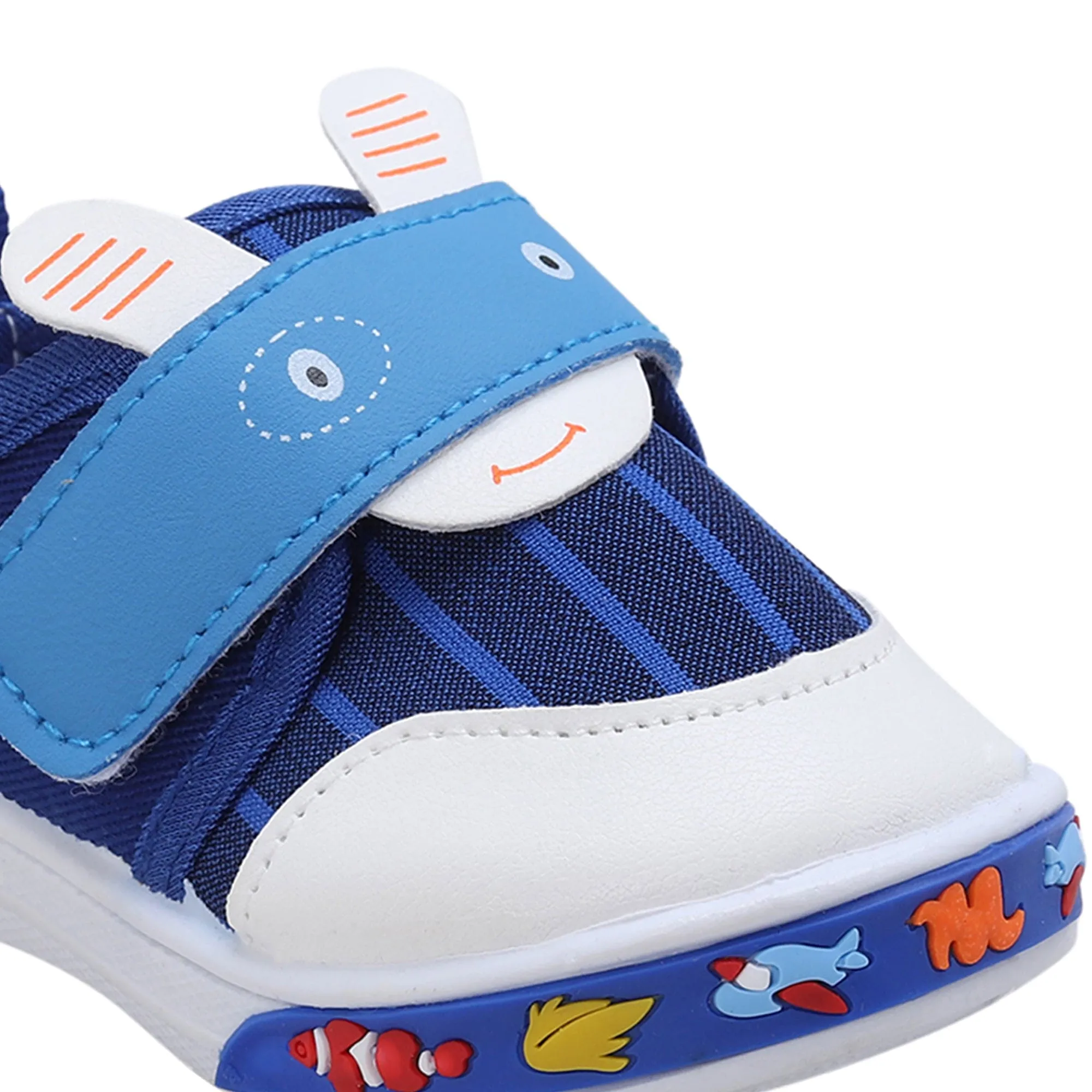 Baby Moo Ninja Rabbit Velcro Strap Anti-Skid Chu Chu Sound Sneakers - Blue