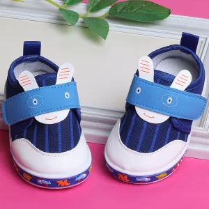 Baby Moo Ninja Rabbit Velcro Strap Anti-Skid Chu Chu Sound Sneakers - Blue