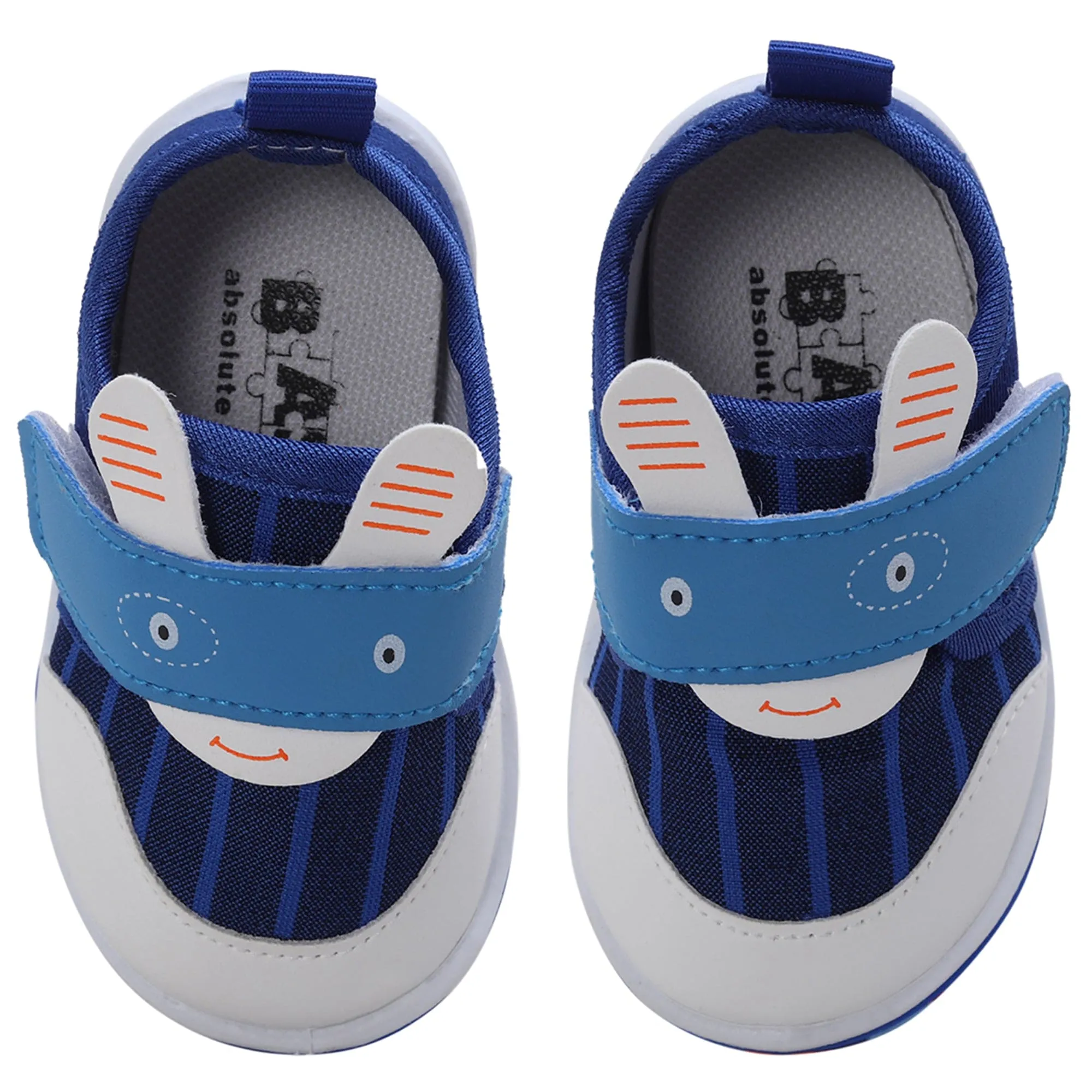 Baby Moo Ninja Rabbit Velcro Strap Anti-Skid Chu Chu Sound Sneakers - Blue