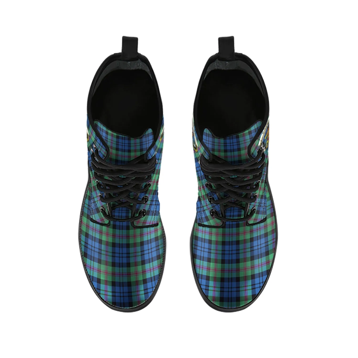 Baird Ancient Tartan Leather Boots with Family Crest