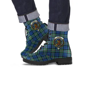 Baird Ancient Tartan Leather Boots with Family Crest