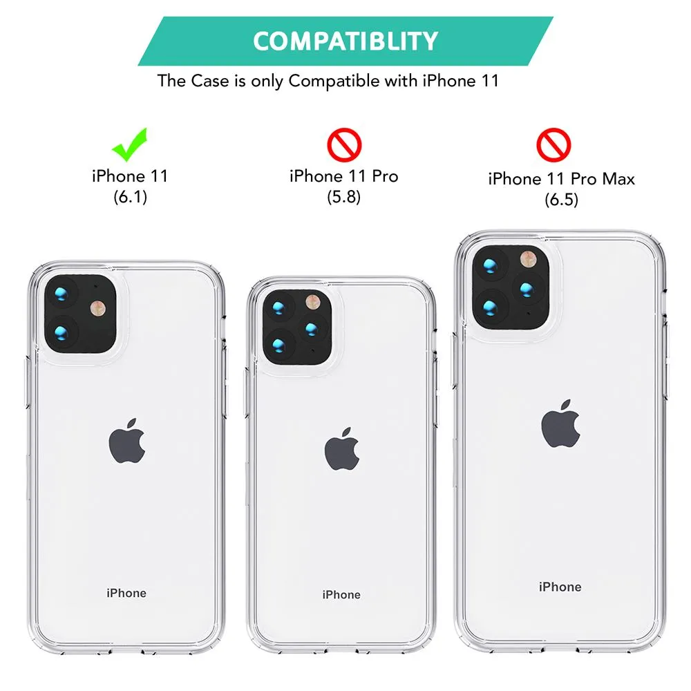 Best Hard Back Case with Clear soft Bumper around Edges for iPhone 11