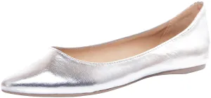 Breckelles - Womens Talia-09 Pointed Toe Ballet Flats, Silver 38045-7B(M)US