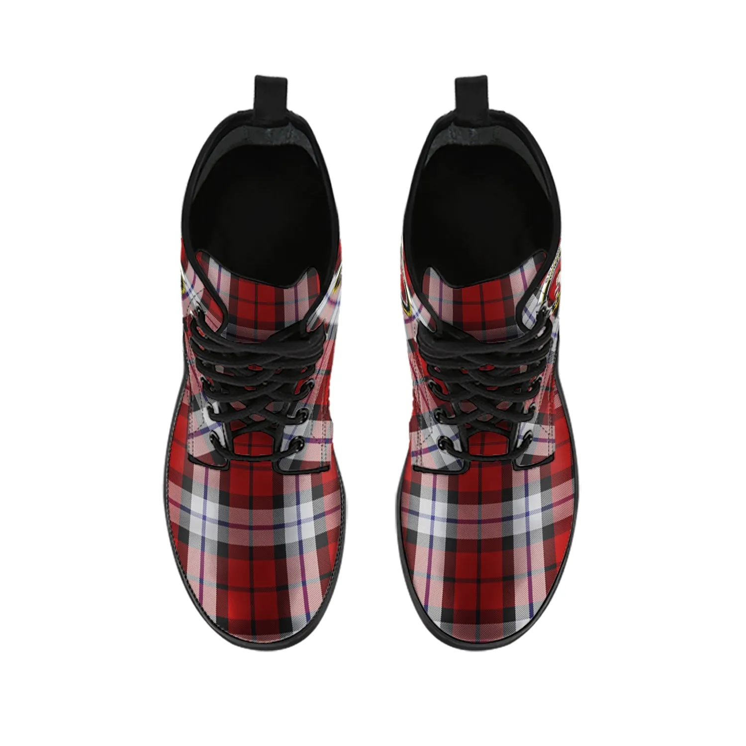 Brodie Dress Tartan Leather Boots with Family Crest