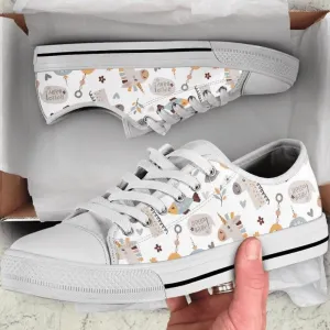 Cute Pattern Low Top Shoes, Animal Print Canvas Shoes, Print On Canvas Shoes