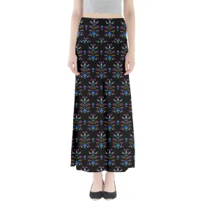 Dakota Damask Black Full Length Maxi Skirt