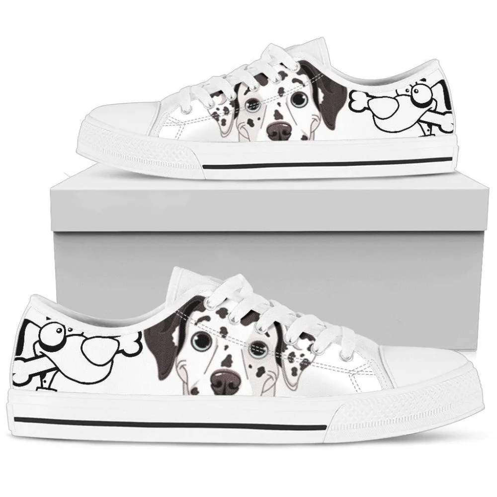 Dalmatian Dog Sneakers Trendy Low Top Shoes For Dog Lovers, Dog Printed Shoes, Canvas Shoes For Men, Women