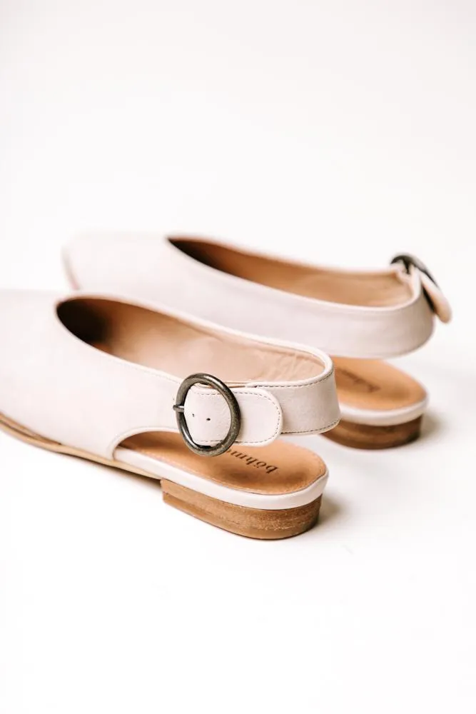 Delta Pointed Flats in Beige - FINAL SALE