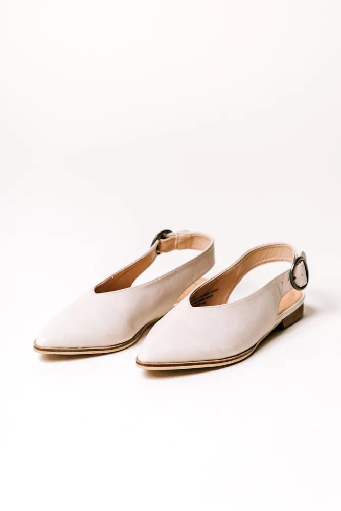 Delta Pointed Flats in Beige - FINAL SALE