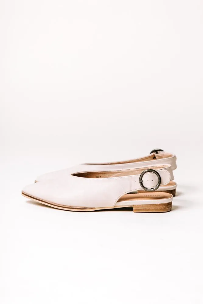 Delta Pointed Flats in Beige - FINAL SALE