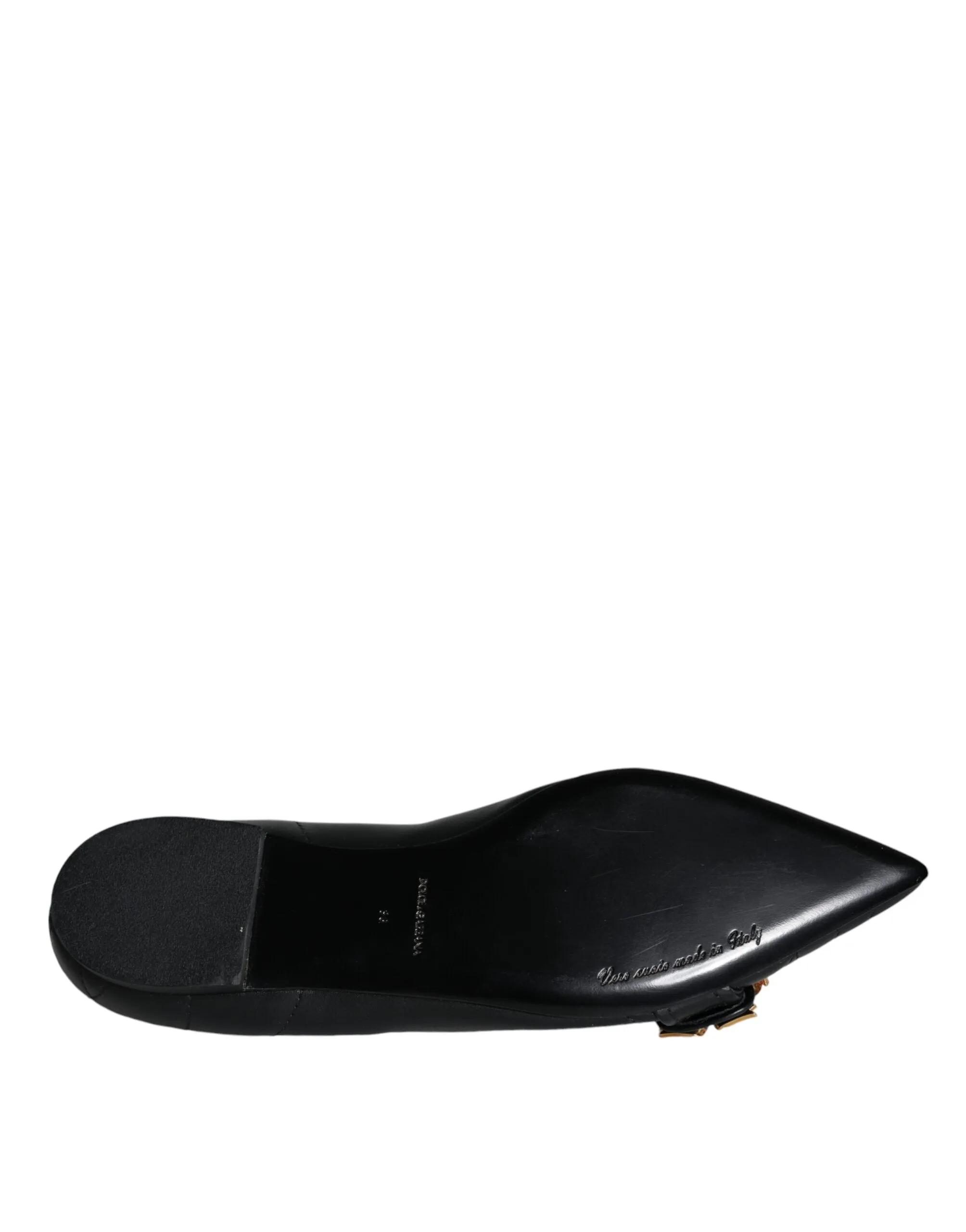 Dolce & Gabbana Devotion Leather Ballerina Flats