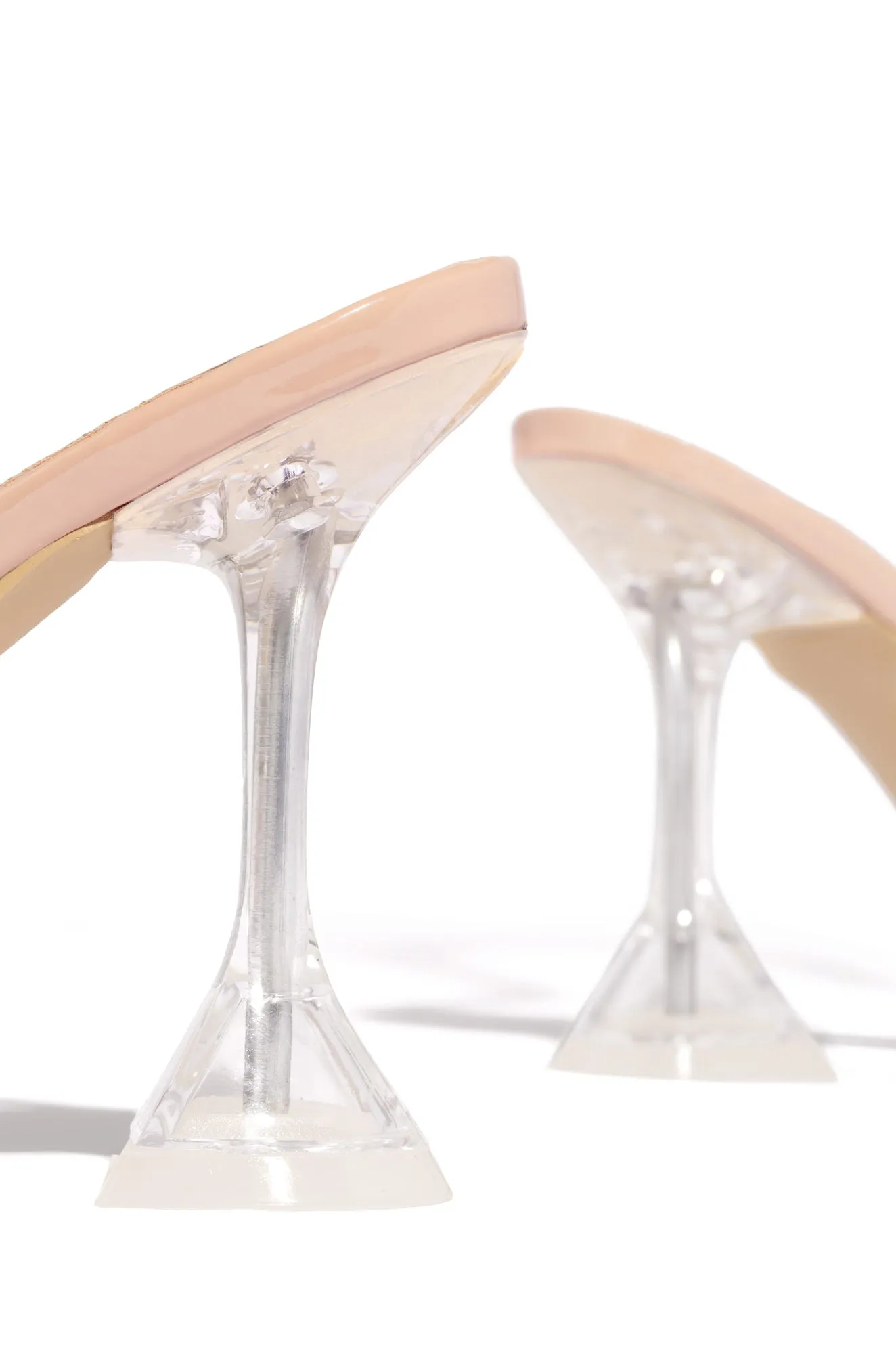 Dubai Embellished Mule Heels - Nude