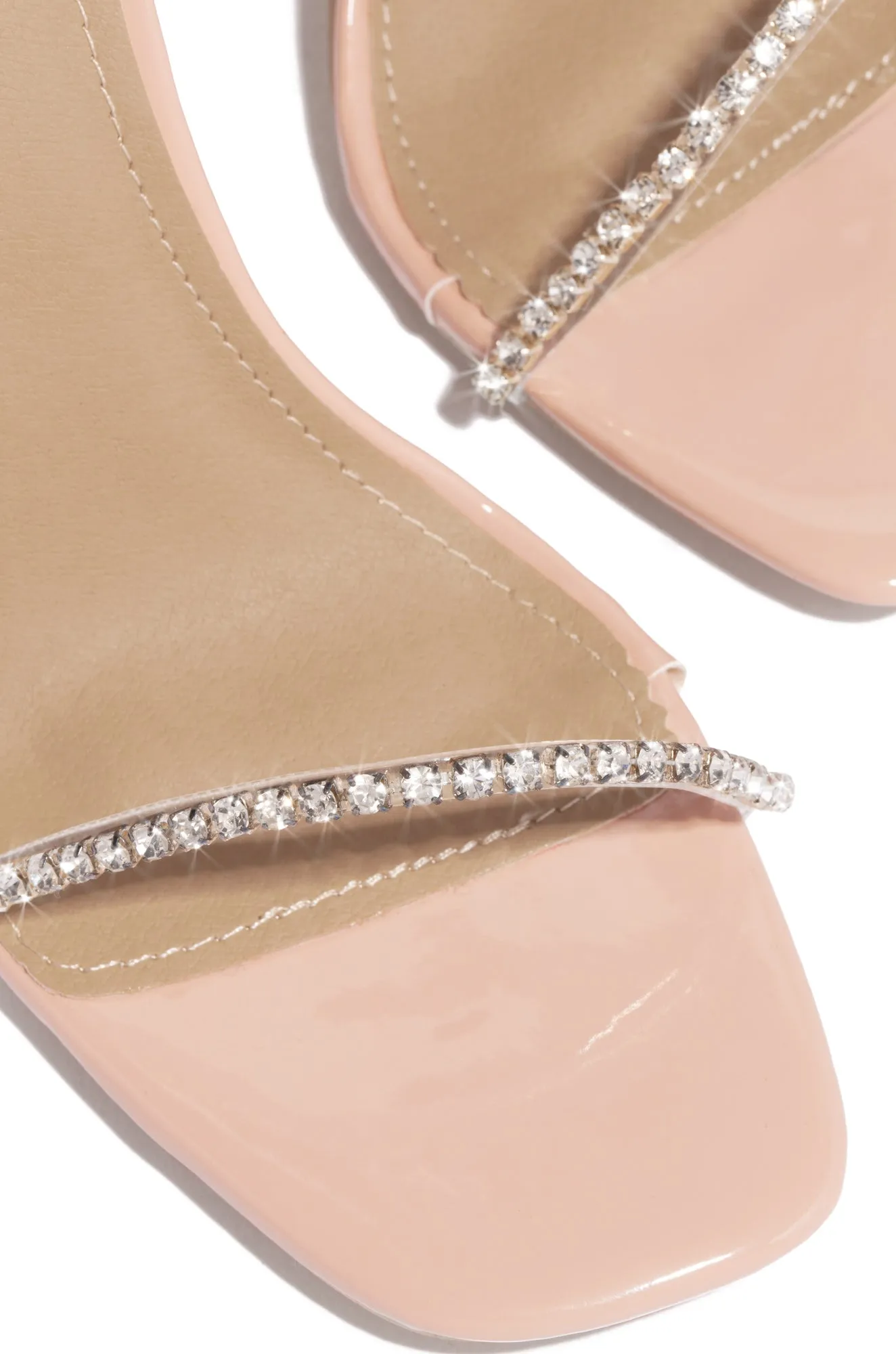 Dubai Embellished Mule Heels - Nude