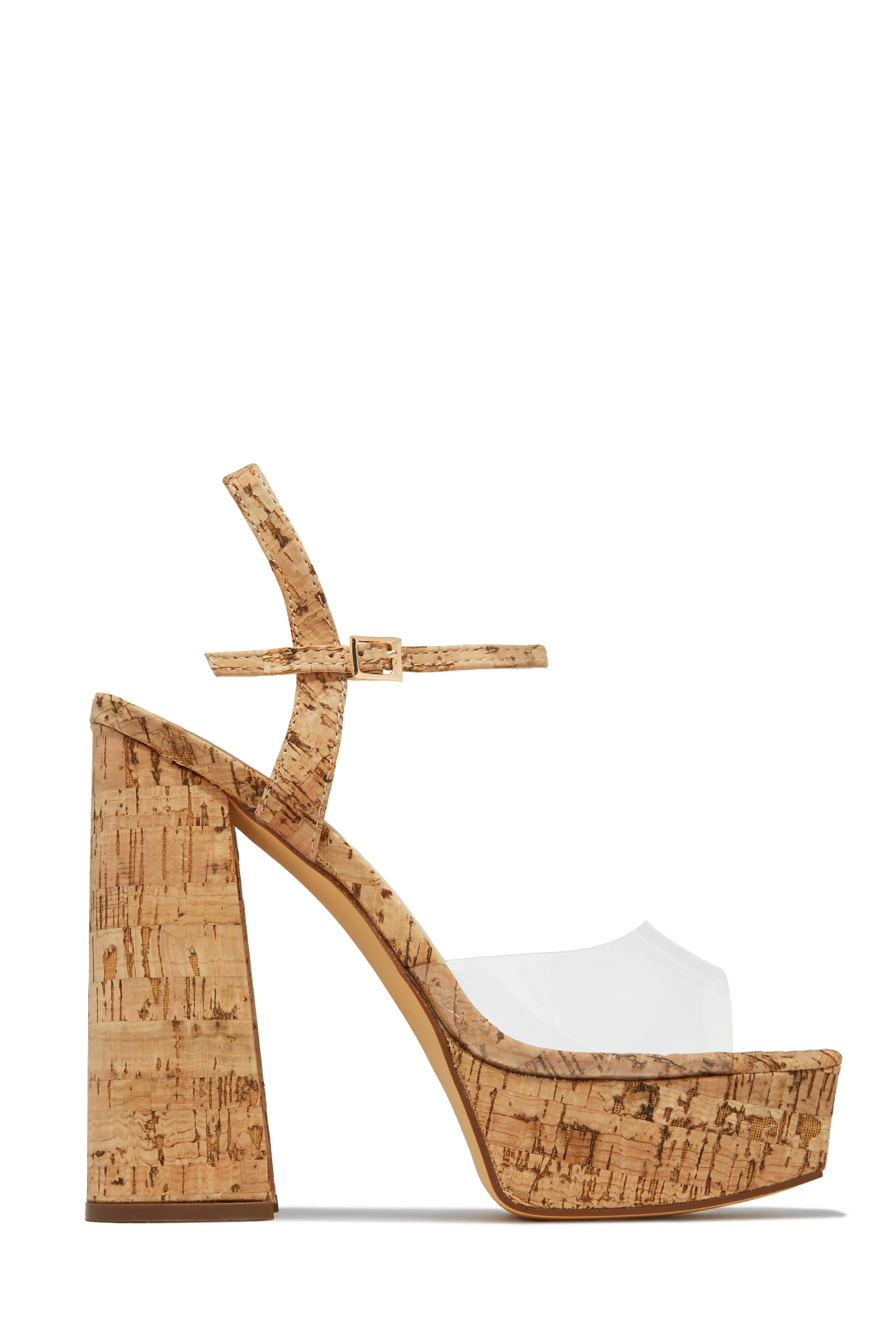 Elyna Platform Block Heels - Clear