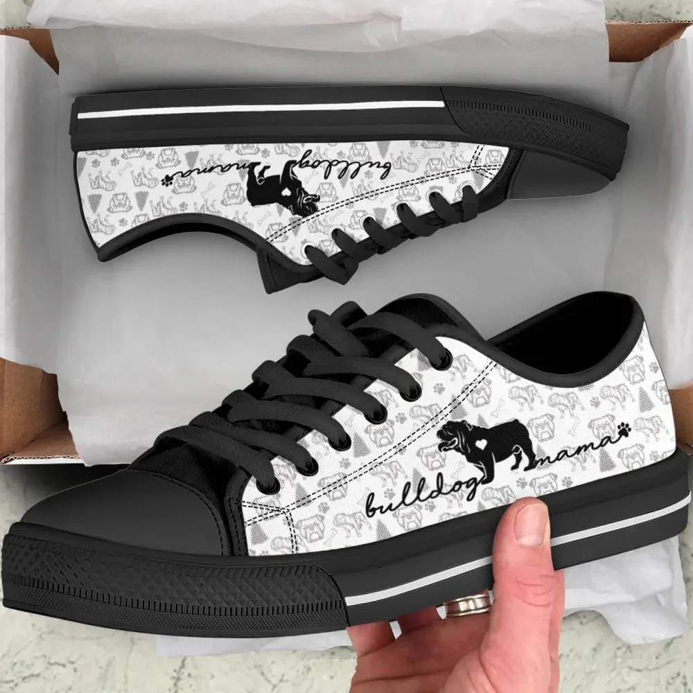 English Bulldog Low Top Shoes, Dog Printed Shoes, Canvas Shoes For Men, Women