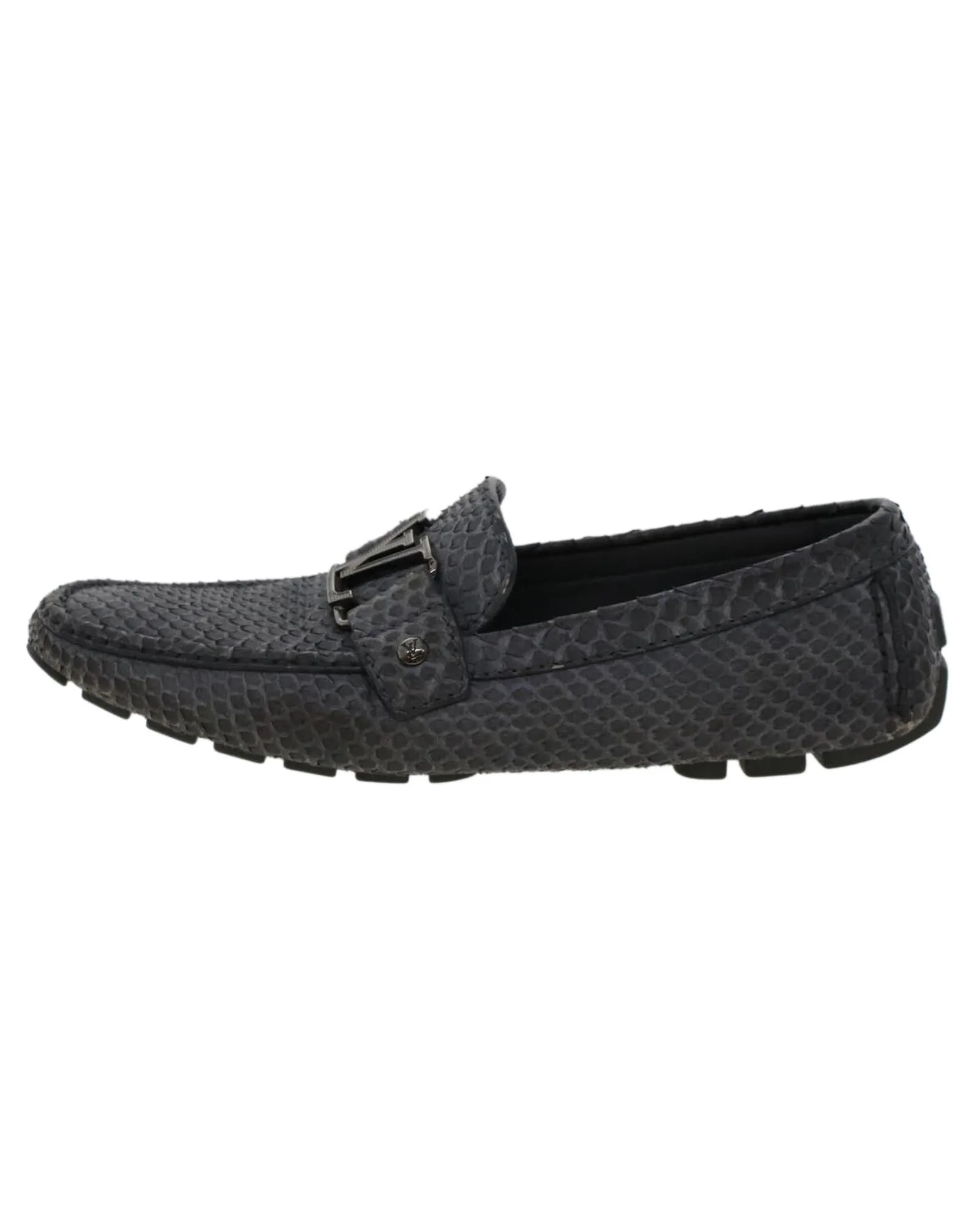 Exotic Leather Driving Shoes - Black/Gray