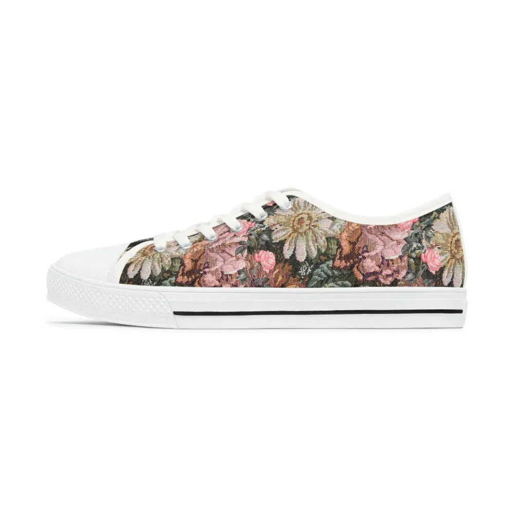 Floral Sneakers,Floral Shoes, Women Shoes, Low Top Shoes For Men And Women, Low Top Sneaker, Low Top Canvas Shoes