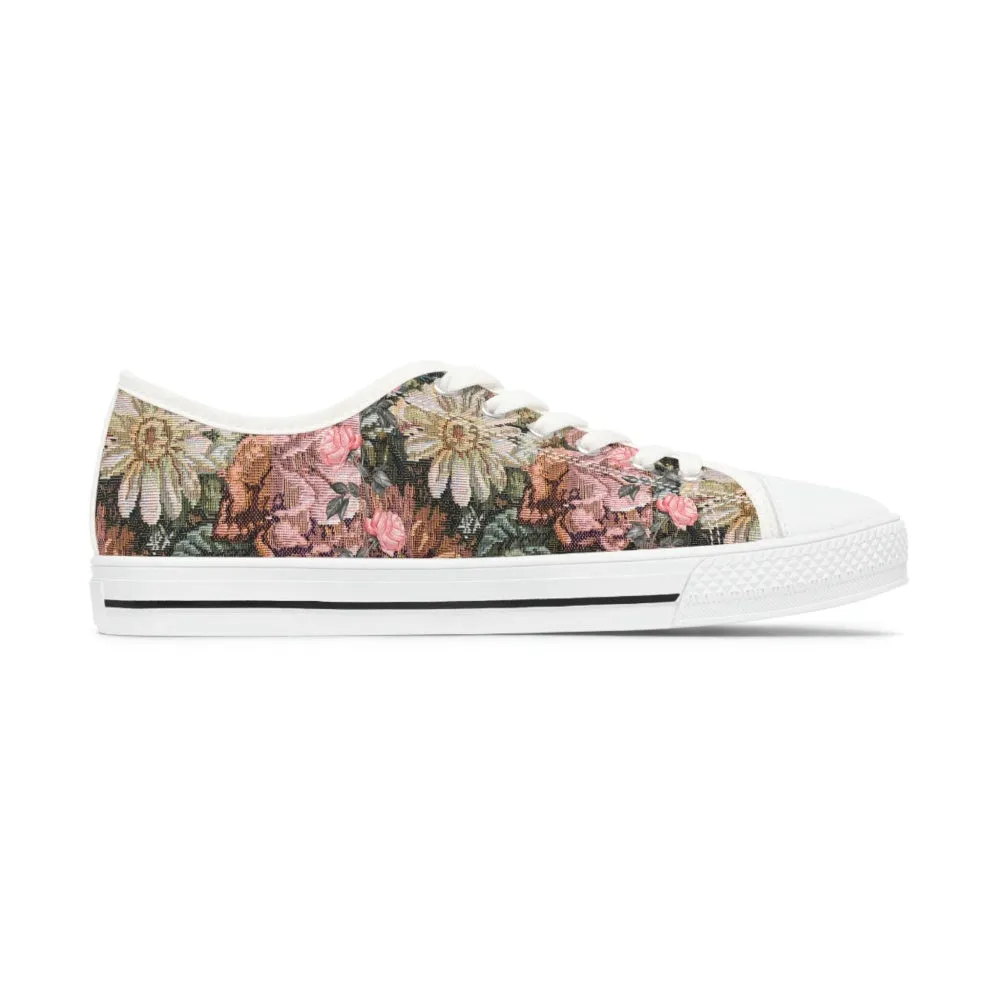 Floral Sneakers,Floral Shoes, Women Shoes, Low Top Shoes For Men And Women, Low Top Sneaker, Low Top Canvas Shoes