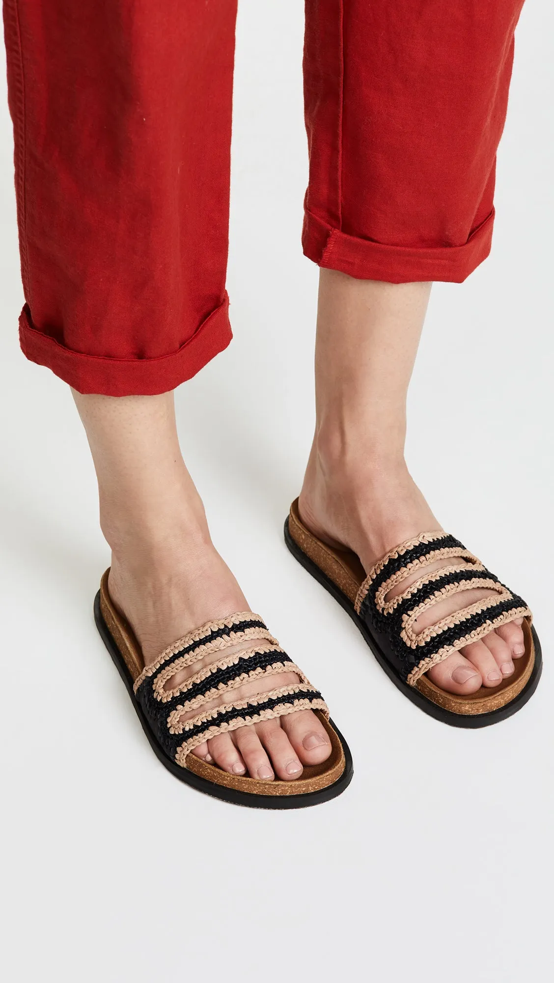 Free People Crete Footbed Sandals Black