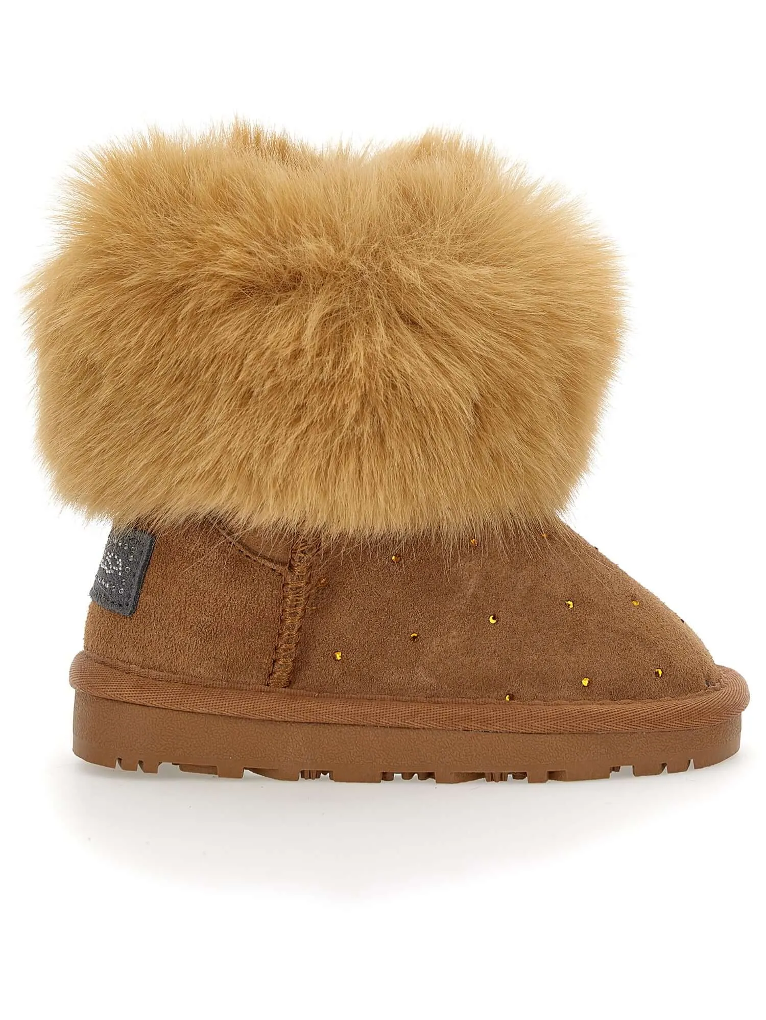 Girls Brown Faux Fur Boots