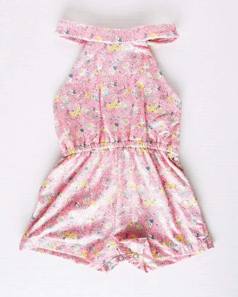 Girls Scottie Tie-Back Romper