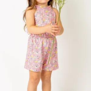 Girls Scottie Tie-Back Romper