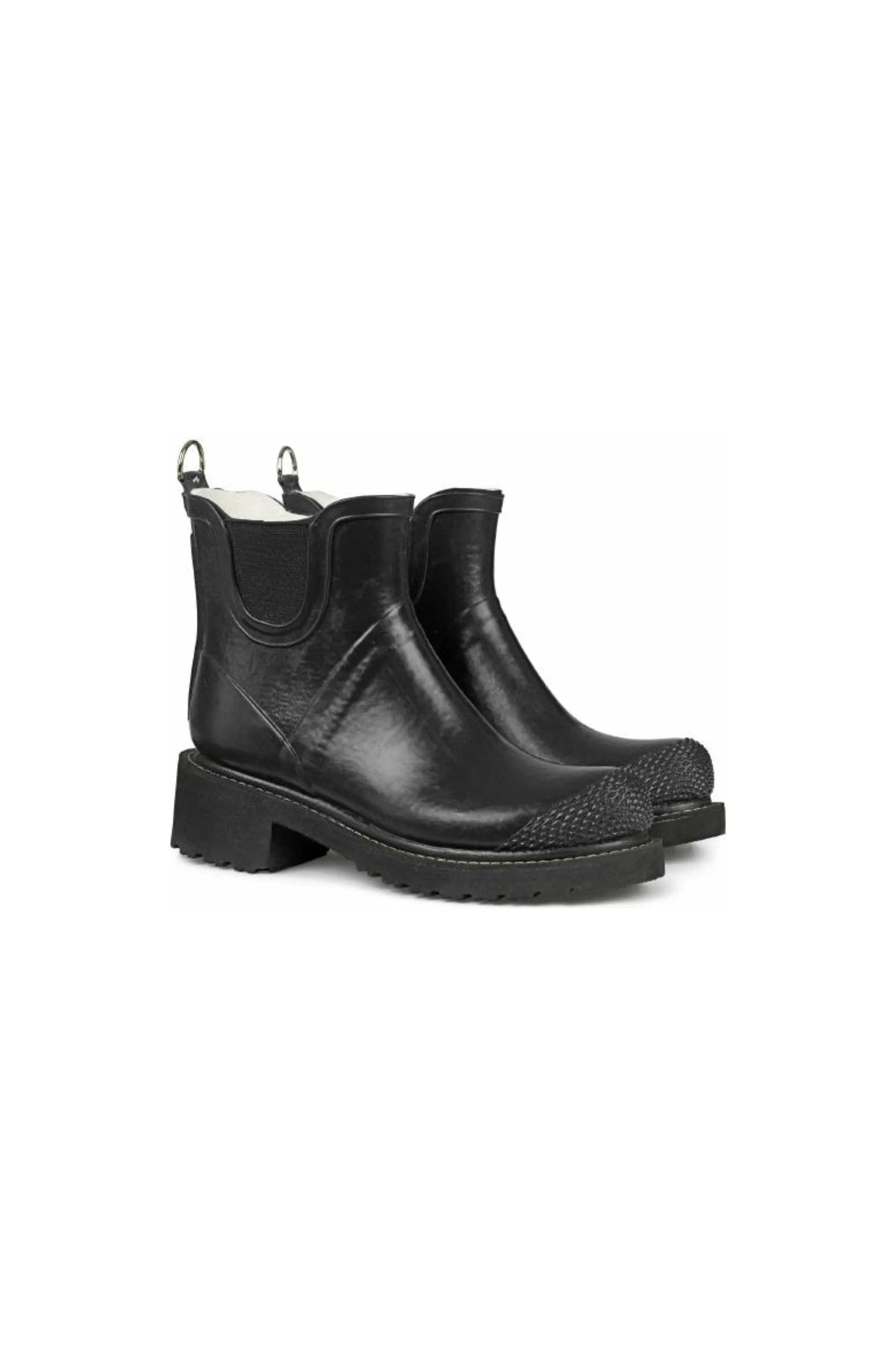 Ilse Jacobsen Hornbæk RUB 47 Rubber Ankle Boot High Heel | Black | Clearance Final Sale