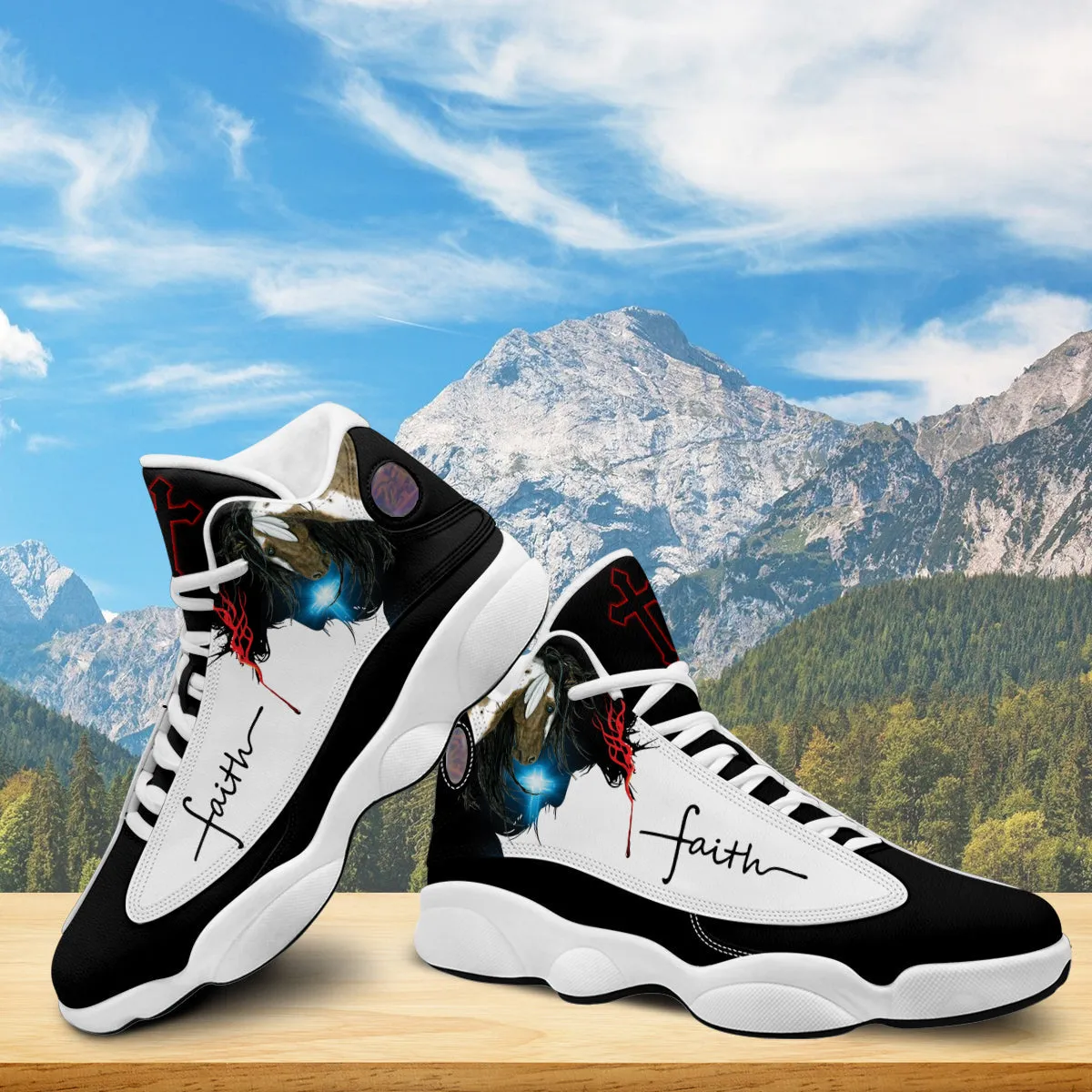 Jesus Faith Portrait Art Basketball Shoes For Men Women - Christian Shoes - Jesus Shoes - Unisex Basketball Shoes