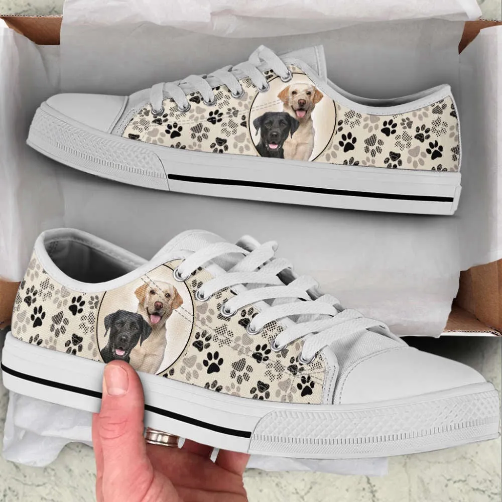 Labrador Retriever Dog Lover Pattern Brown Low Top Shoes Canvas Sneakers, Dog Printed Shoes, Canvas Shoes For Men, Women