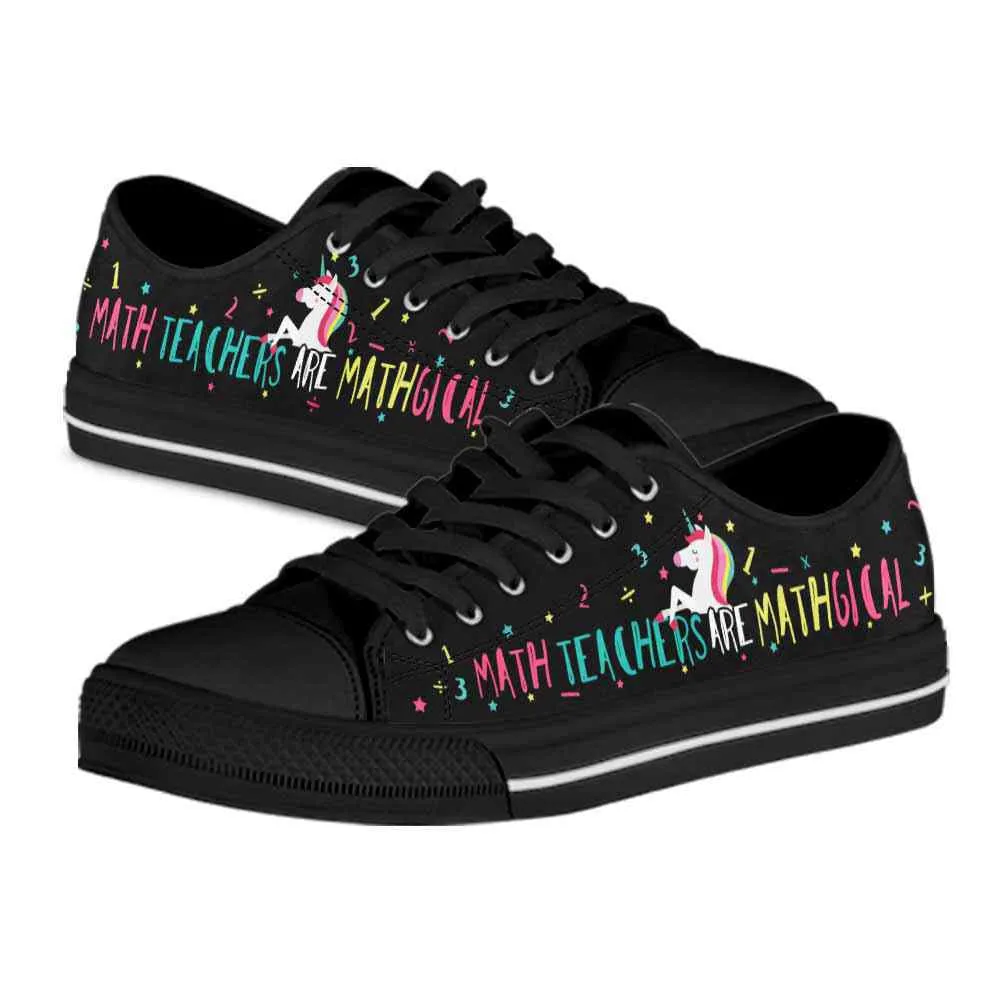 Math Teacher Unicorn Mathgical Low Top Shoes, Teacher Shoes, Low Top Sneakers