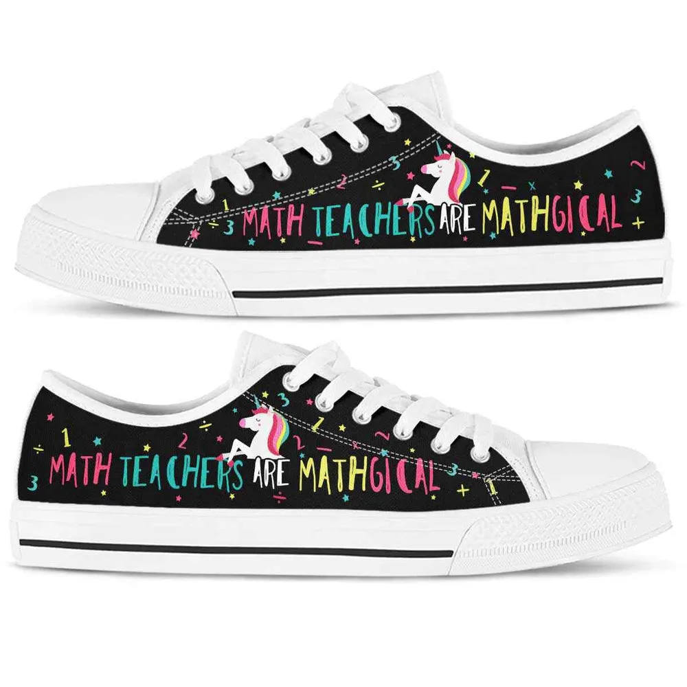 Math Teacher Unicorn Mathgical Low Top Shoes, Teacher Shoes, Low Top Sneakers