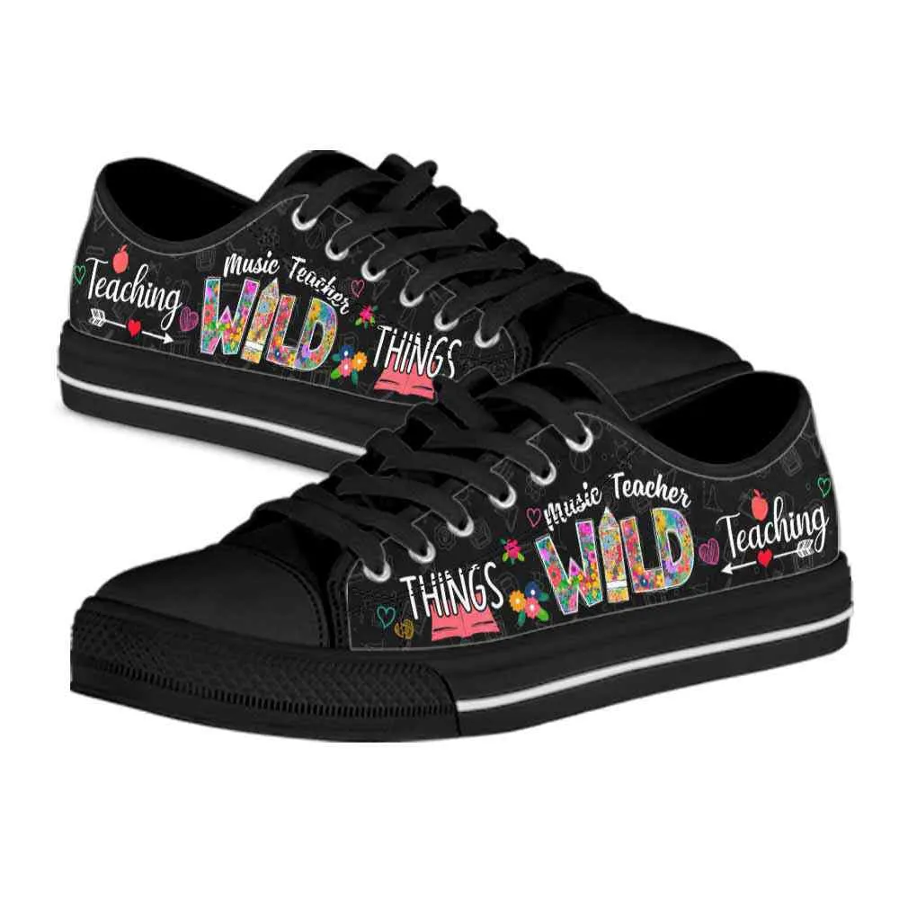 Music Teacher Teaching Wild Things Low Top Shoes, Teacher Shoes, Low Top Sneakers