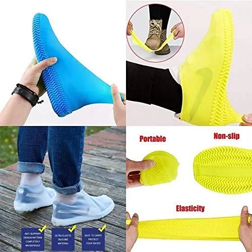 Non-Slip Silicone Rain Boot Shoe Cover Waterproof Reusable Foldable Overshoes for Men Women Outdoor Sport With Excellent Elasticity