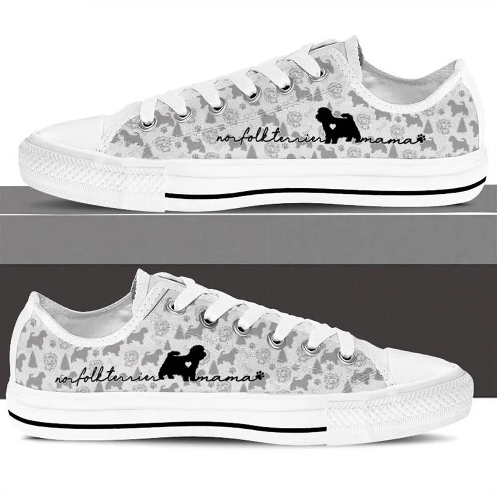 Norfolk Terrier Low Top Shoes - Dog Walking Shoes Men Women, Dog Printed Shoes, Canvas Shoes For Men, Women