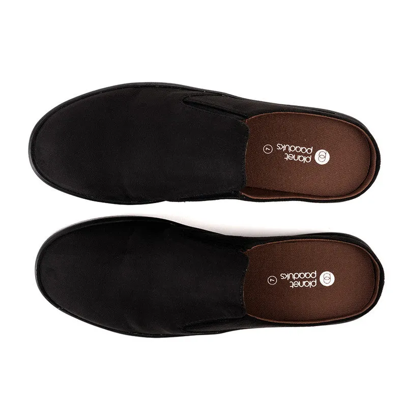 Paaduks Black Slip-Ons Mules for Men | Vegan Suede