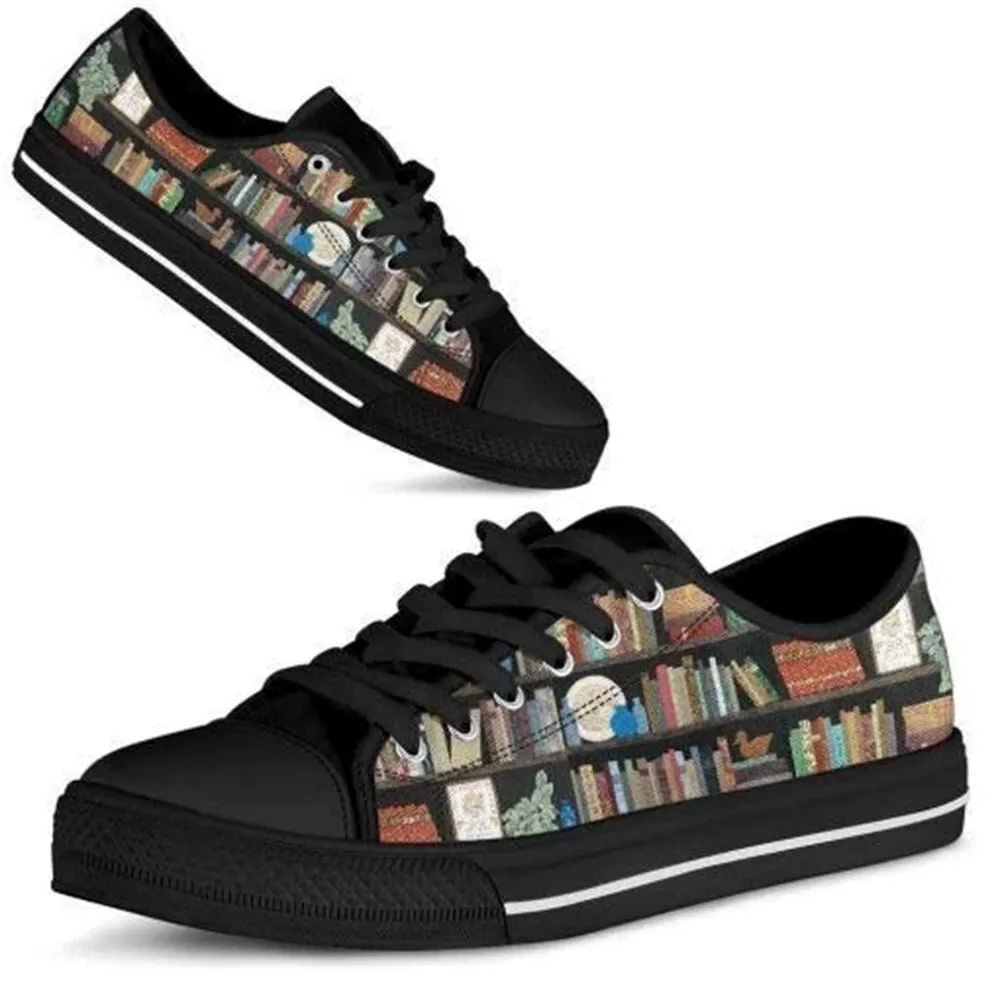 Peaceful Place Books Low Top Shoes, Canvas Shoes Design, Low Top Sneaker