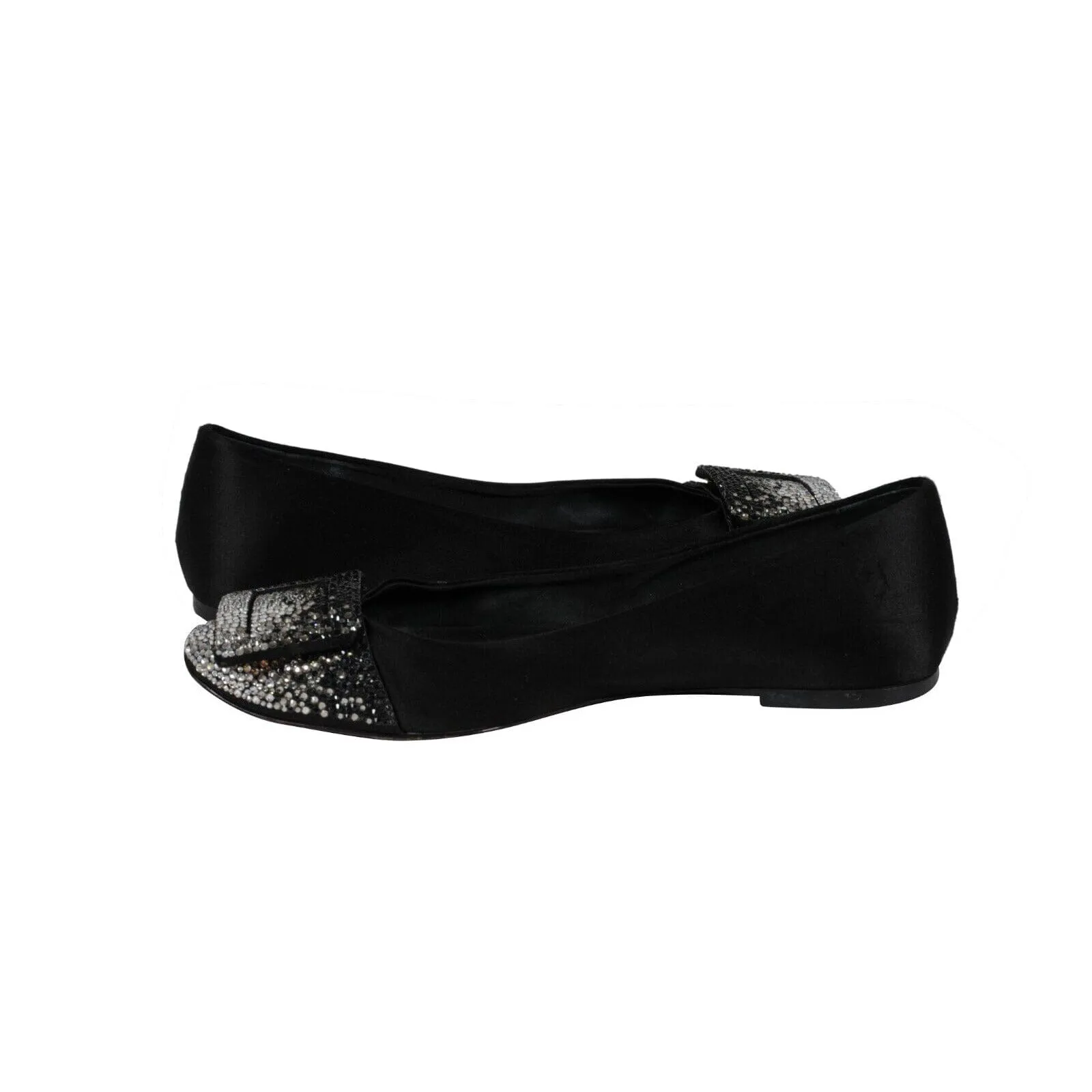 Roger Vivier Womens Ballerine Degrade Strass Crystal Flat US 7 EU 37 Black