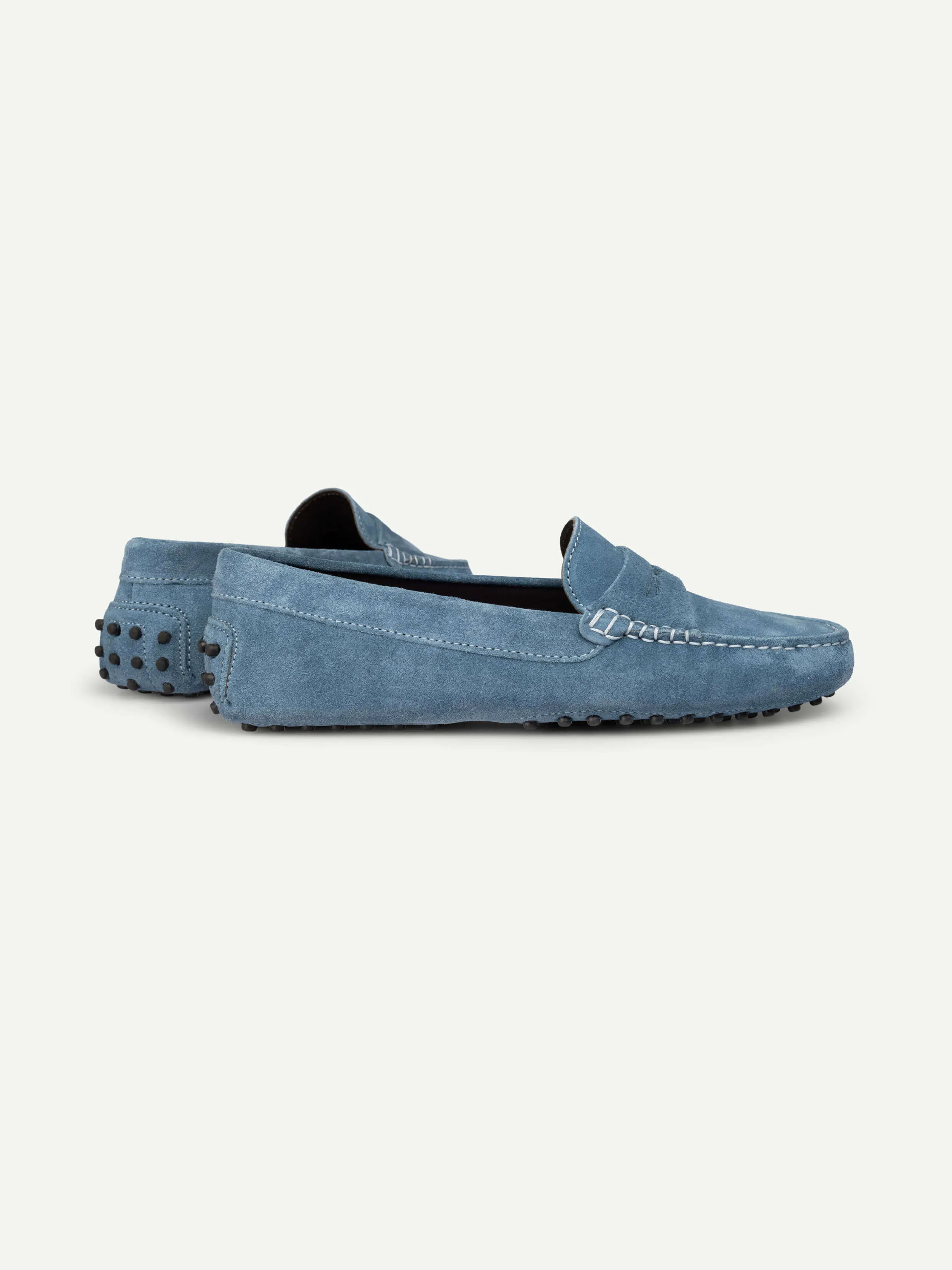 Sapphire Blue Suede Driving Shoes