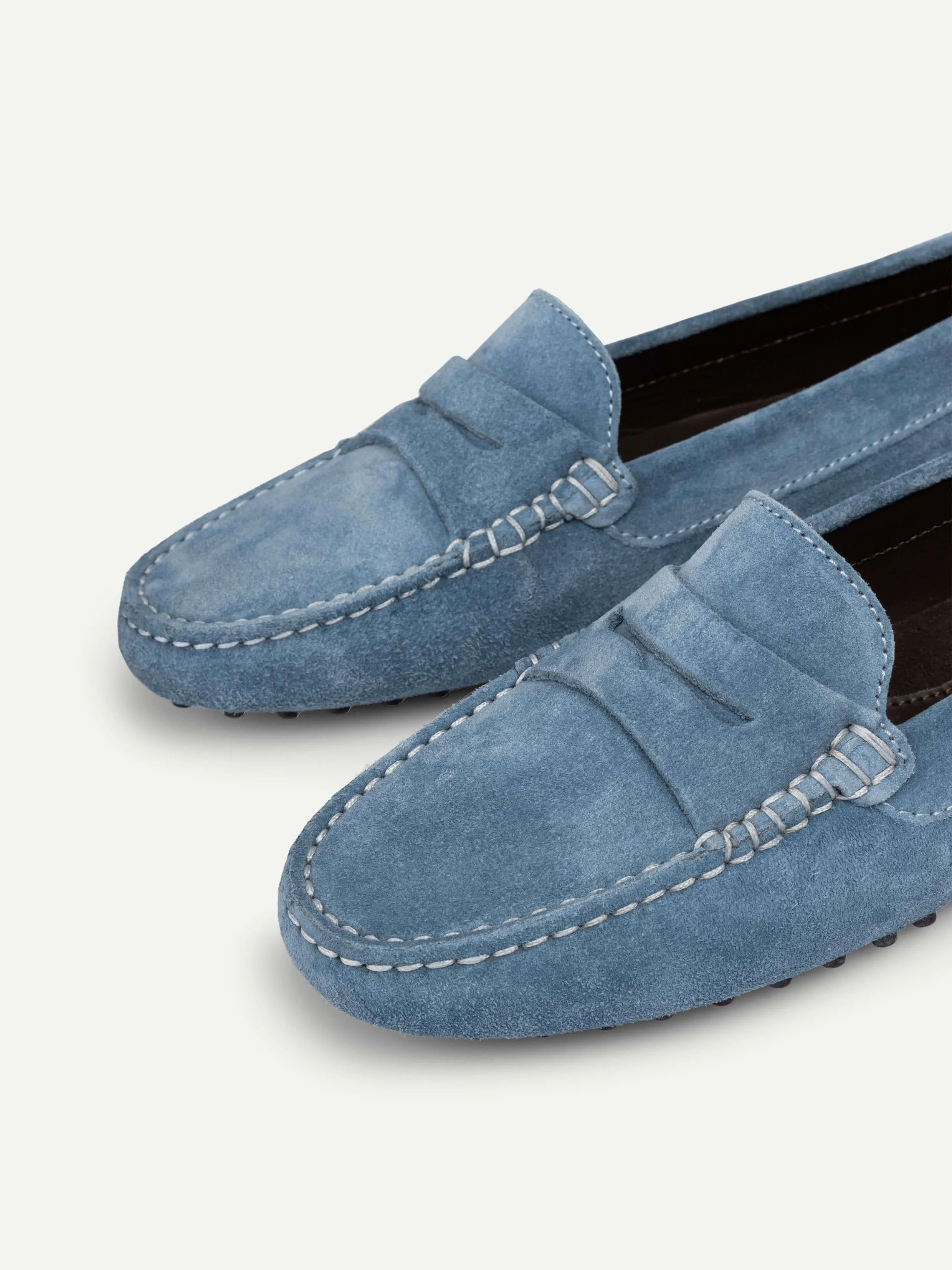 Sapphire Blue Suede Driving Shoes