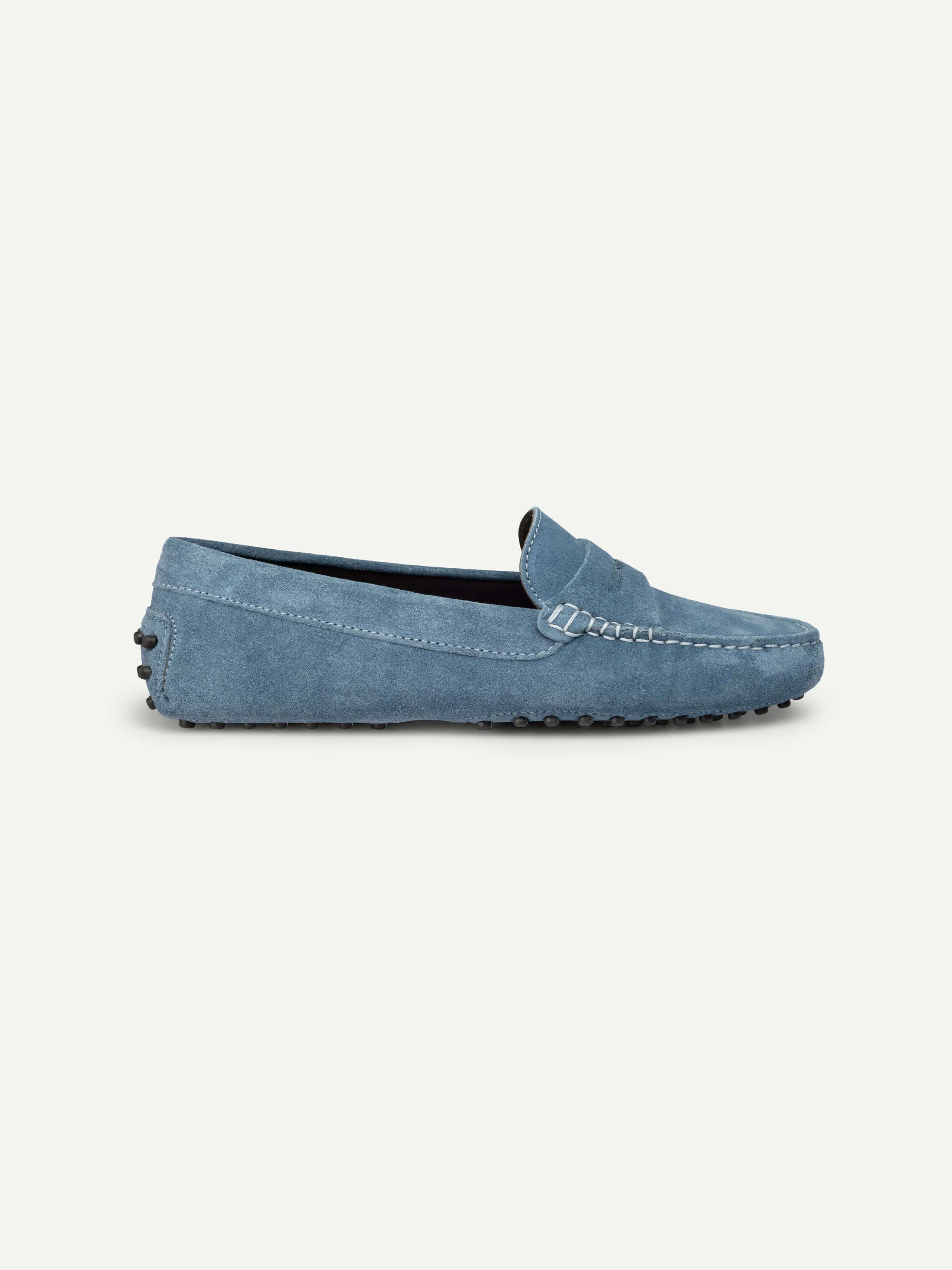 Sapphire Blue Suede Driving Shoes