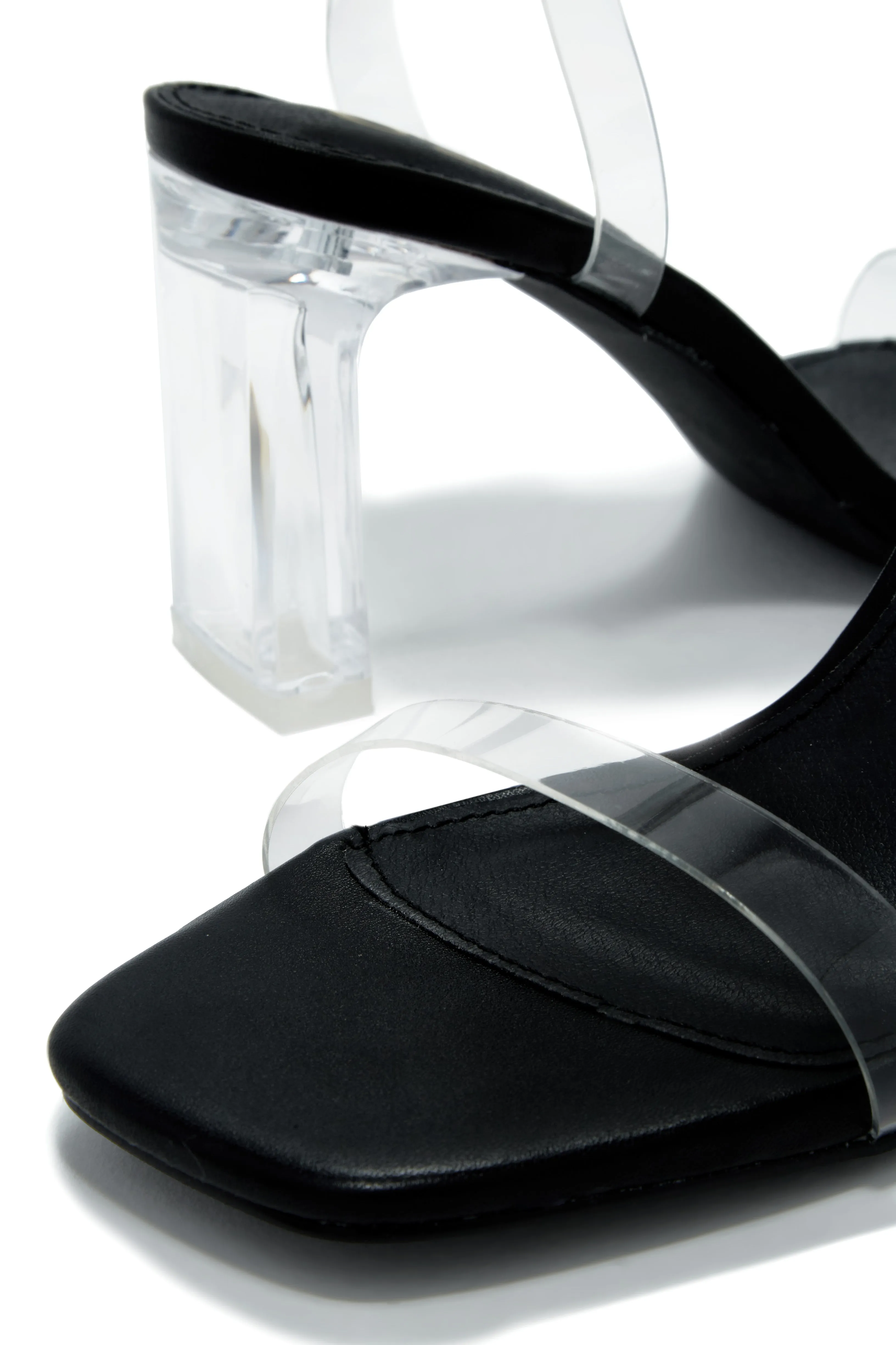 Simply Yours Clear Ankle Strap Heels - Black